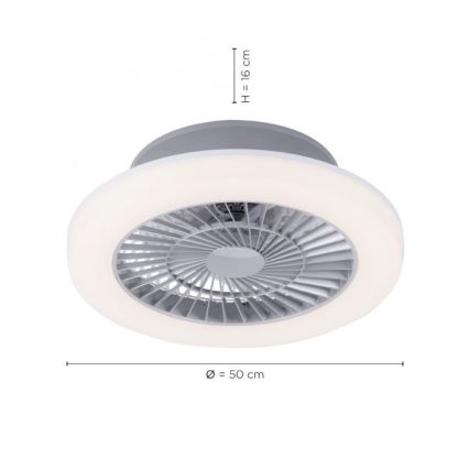 Leuchten Direkt 14645-55 - LED Svietidlo s ventilátorom LEONARD LED/27W/230V