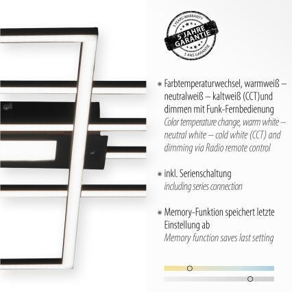 Leuchten Direkt 14693-18 - LED Stmievateľné stropné svietidlo ASMIN LED/48W/230V + diaľkové ovládanie