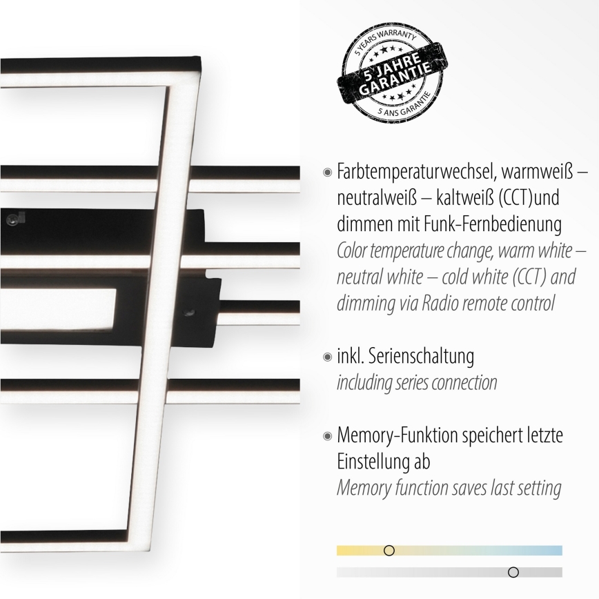 Leuchten Direkt 14693-18 - LED Stmievateľné stropné svietidlo ASMIN LED/48W/230V + diaľkové ovládanie