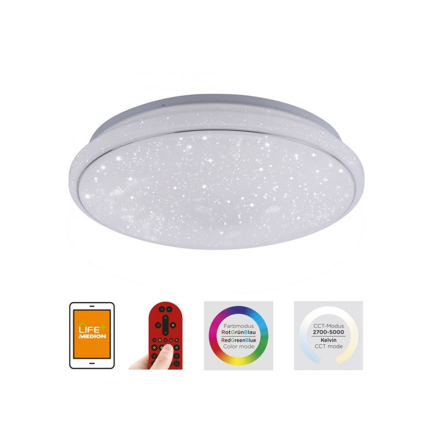 Leuchten Direkt 14743-16 - LED RGB Stmievateľné stropné svietidlo JUPI LED/28W/230V Tuya 2700-5000K + diaľkové ovládanie
