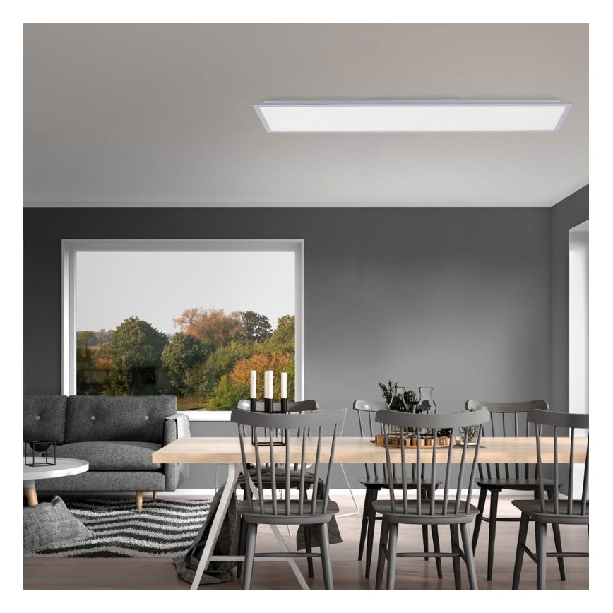 Leuchten Direkt 14757-21 - LED Stmievateľný prisadený panel  FLAT LED/36W/230V 2700-5000K strieborná + diaľkové ovládanie
