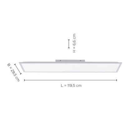 Leuchten Direkt 14757-21 - LED Stmievateľný prisadený panel  FLAT LED/36W/230V 2700-5000K strieborná + diaľkové ovládanie