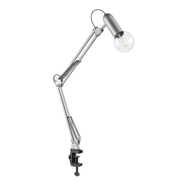 Leuchten Direkt 14773-55 - Stolná lampa s klipom TURN ME 1xE27/60W/230V matný chróm