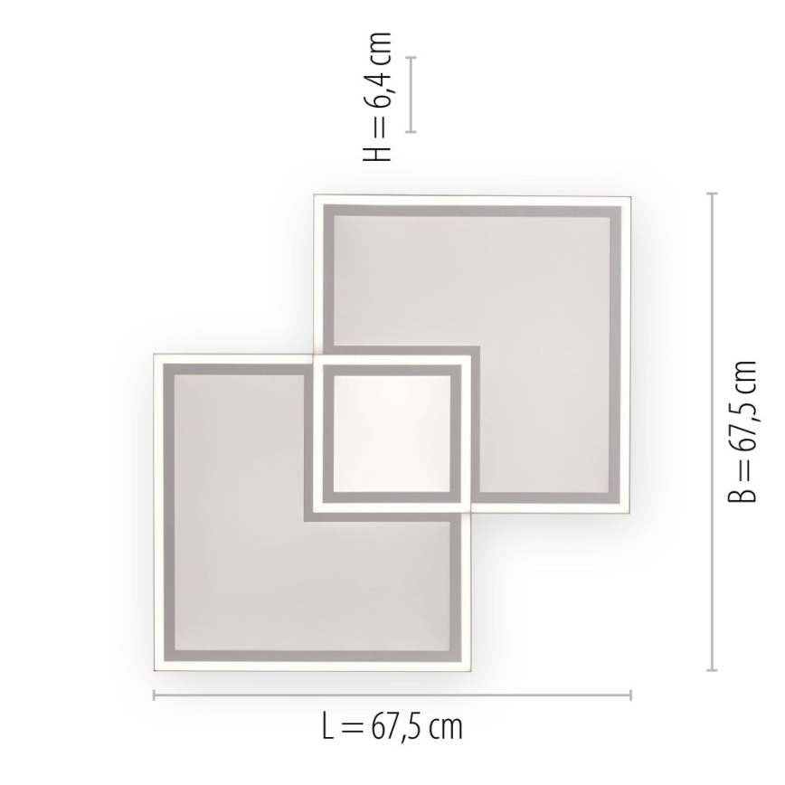 Leuchten Direkt 14855 - 16-LED Stmievateľné stropné svietidlo EDGING LED/51W/230V 2700-5000K + diaľkové ovládanie