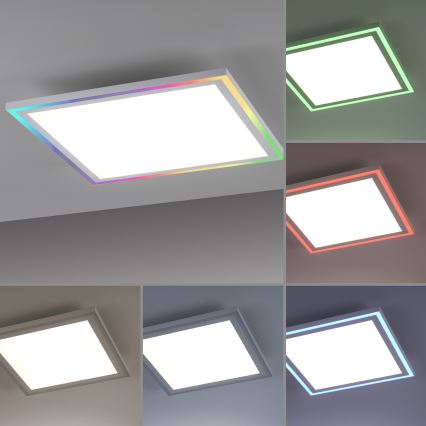 Leuchten Direkt 14900-16 - LED RGB Stmievateľné stropné svietidlo EDGING LED/24W/230V + diaľkové ovládanie