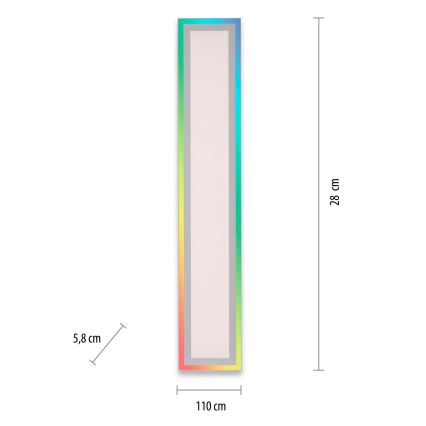 Leuchten Direkt 14901-16 - LED RGB Stmievateľné stropné svietidlo EDGING LED/24W/230V + diaľkové ovládanie