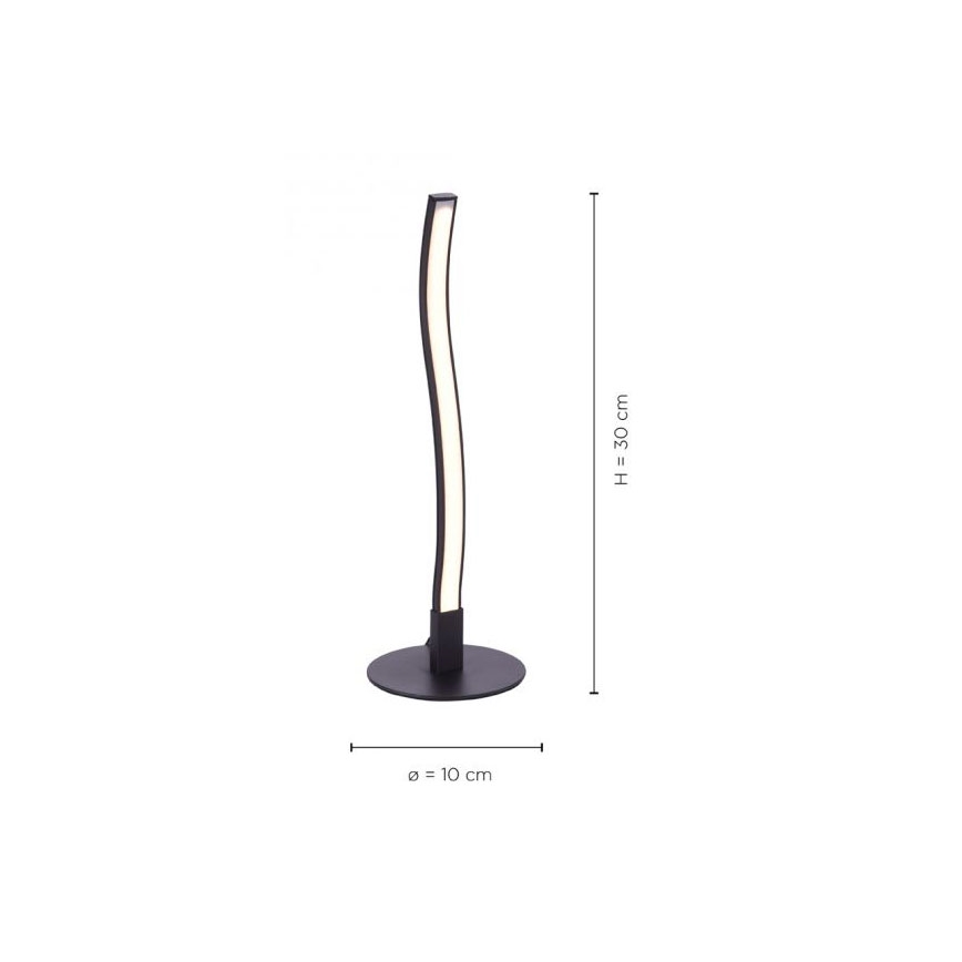 Leuchten Direkt 15128-18 - LED Stolná lampa WAWE LED/3W/230V čierna