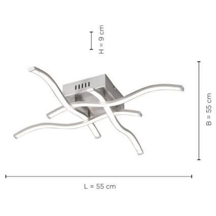 Leuchten Direkt 15131-55 - LED Prisadený luster WAWE 4xLED/4,6W/230V matný chróm