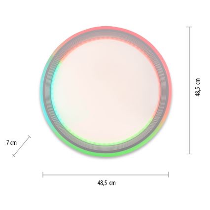 Leuchten Direkt 15154-16 - LED RGB Stmievateľné stropné svietidlo EDGING LED/39W/230V + diaľkové ovládanie