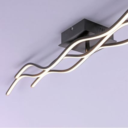 Leuchten Direkt 15167-18-LED Prisadený luster WAWE 2xLED/12,5W/230V+LED/17W čierna