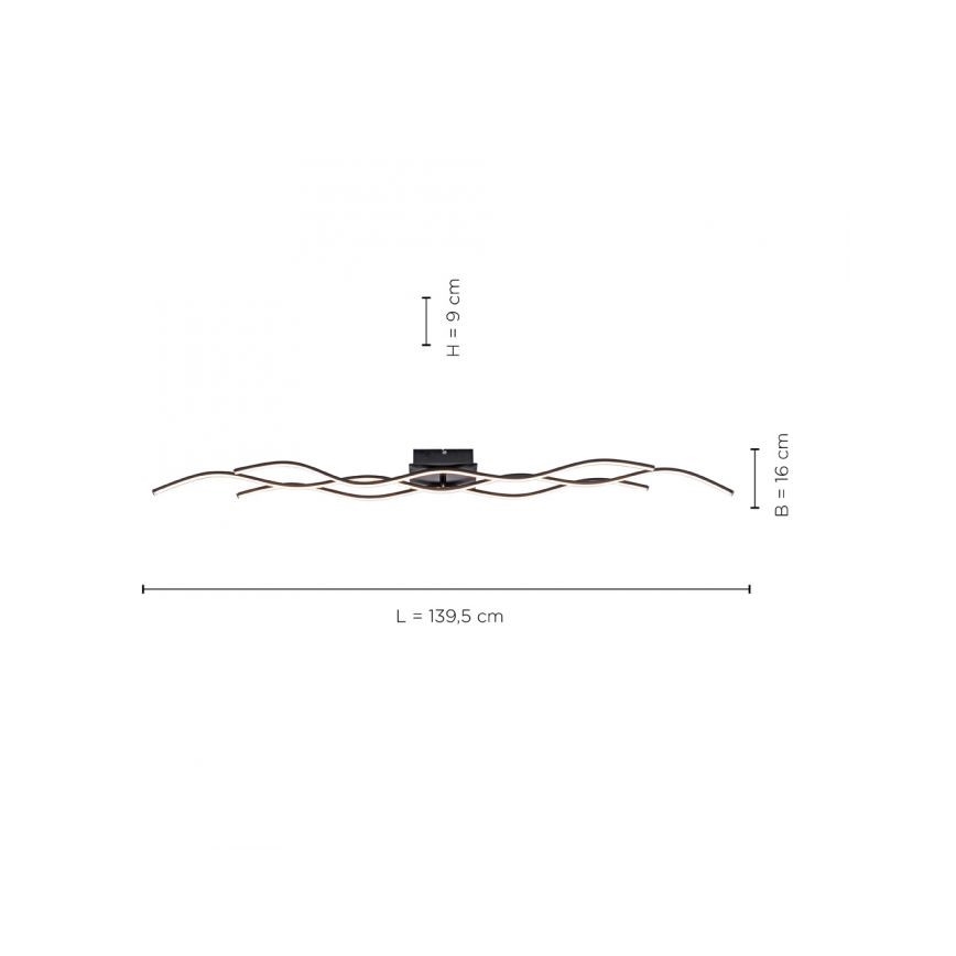Leuchten Direkt 15167-18-LED Prisadený luster WAWE 2xLED/12,5W/230V+1xLED/17W čierna