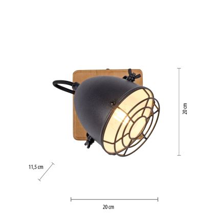 Leuchten Direkt 15171-18 - Nástenné bodové svietidlo BEETLE 1xE14/10W/230V borovica