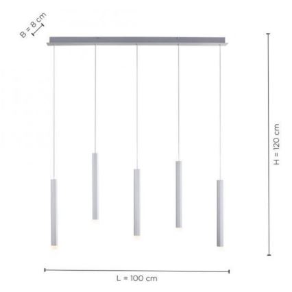 Leuchten Direkt 15205-95 - LED Luster na lanku BRUNO 5xLED/4,8W/230V