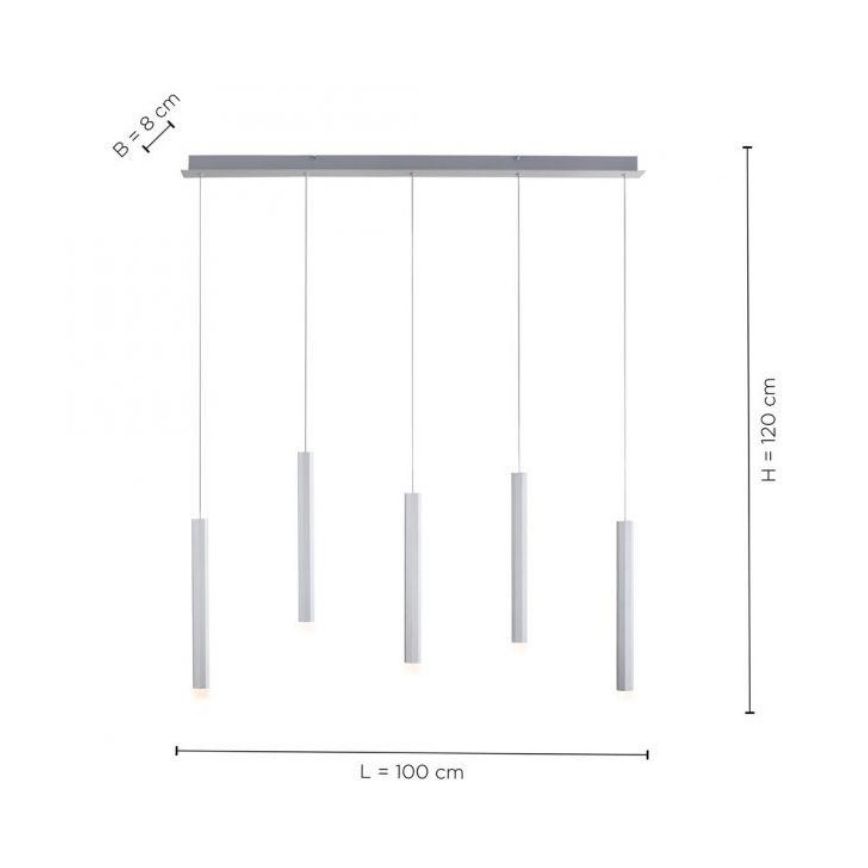 Leuchten Direkt 15205-95 - LED Luster na lanku BRUNO 5xLED/4,8W/230V