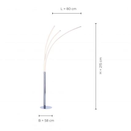 Leuchten Direkt 15383-55 - LED Stojacia lampa MAJA 3xLED/6W/230V lesklý chróm