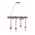 Leuchten Direkt 15483-18 - Luster na lanku ROPE 4xE27/60W/230V
