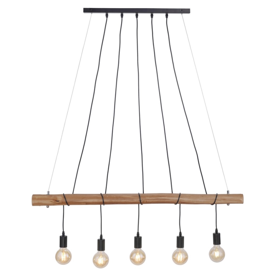 Leuchten Direkt 15515-18 - Luster na lanku DAMIAN 5xE27/60W/230V eukalyptus