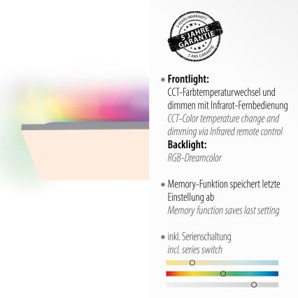 Leuchten Direkt 15562-16 - LED RGB Stmievateľné stropné svietidlo CONRAD LED/35W/230V + diaľkové ovládanie