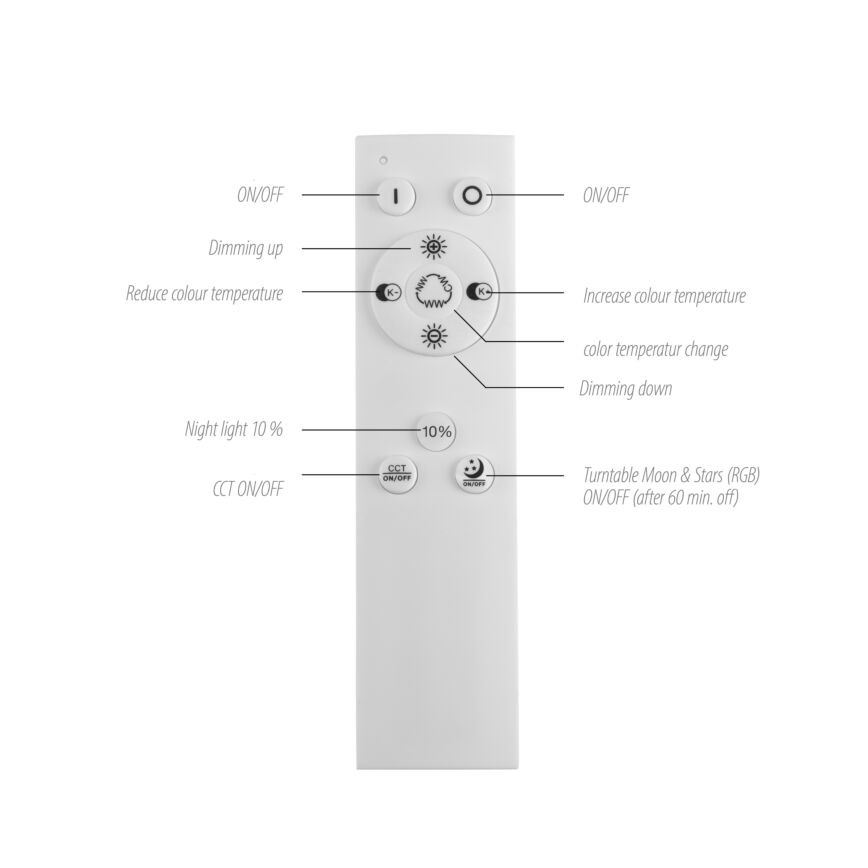 Leuchten Direkt 15572-18 - LED RGBW Stmievateľné stropné svietidlo ASTRO LED/17,5W/230V 2700-5000K + diaľkové ovládanie