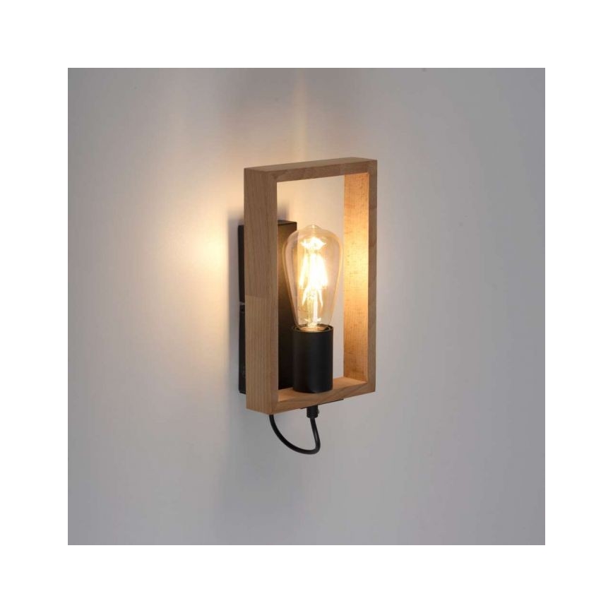 Leuchten Direkt 15654-18 - Nástenné svietidlo FRANKY 1xE27/60W/230V akácia