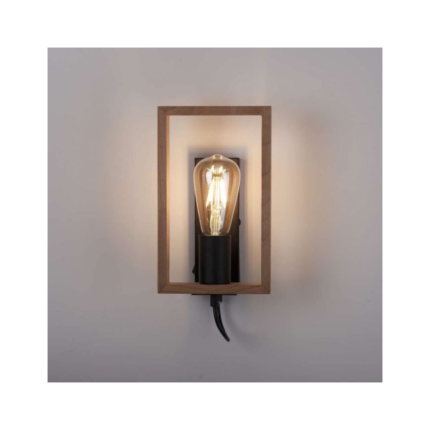 Leuchten Direkt 15654-18 - Nástenné svietidlo FRANKY 1xE27/60W/230V akácia