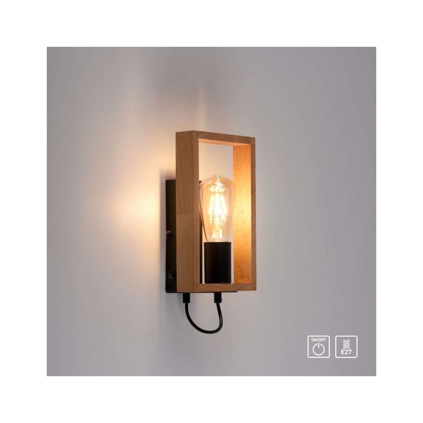 Leuchten Direkt 15654-18 - Nástenné svietidlo FRANKY 1xE27/60W/230V akácia