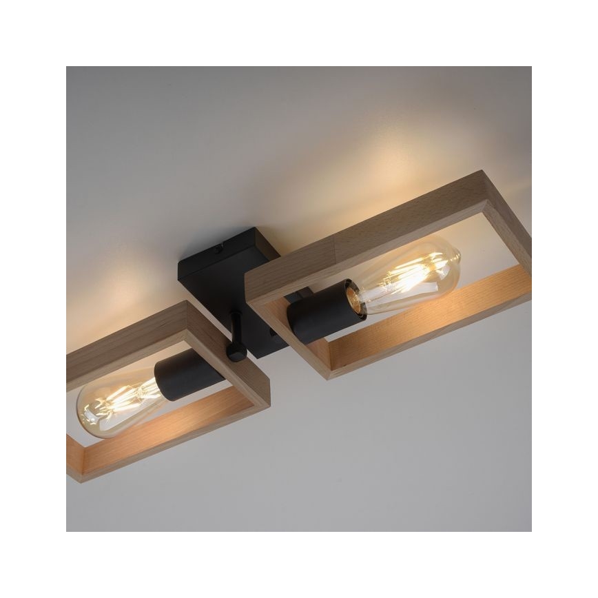 Leuchten Direkt 15657-18 - Prisadený luster FRANKY 2xE27/60W/230V akácia