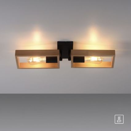 Leuchten Direkt 15657-18 - Prisadený luster FRANKY 2xE27/60W/230V akácia