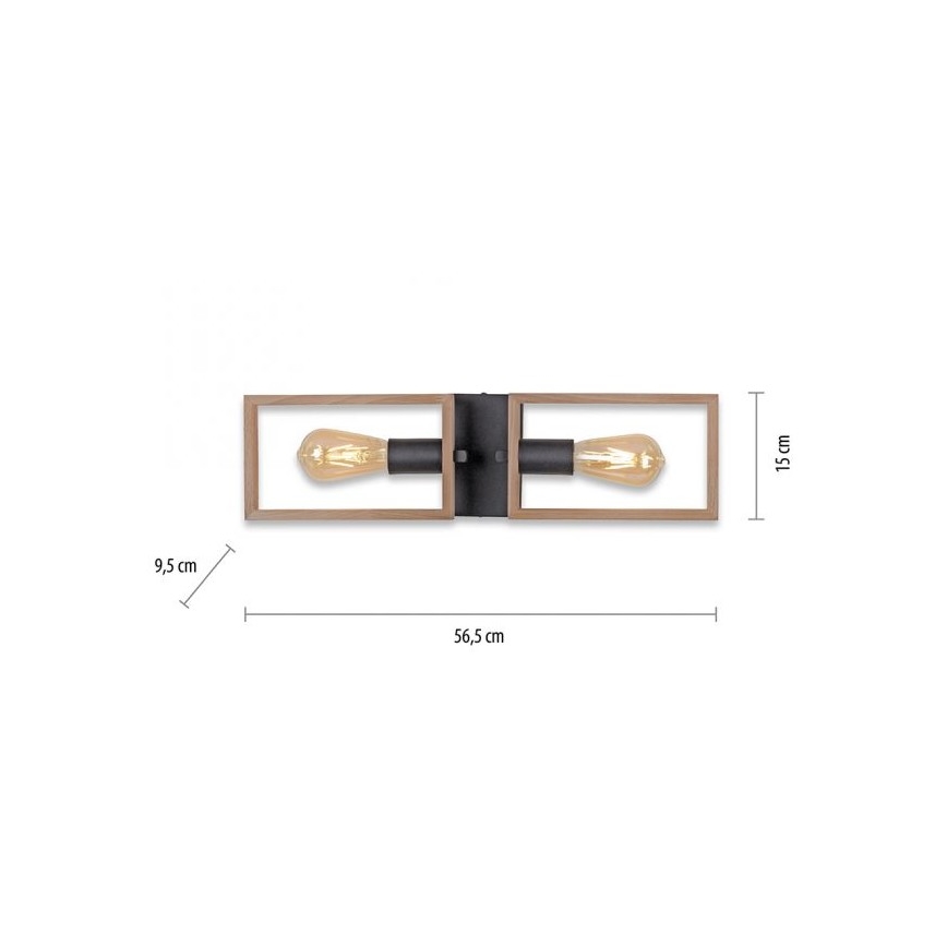 Leuchten Direkt 15657-18 - Prisadený luster FRANKY 2xE27/60W/230V akácia