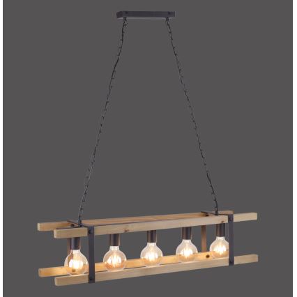 Leuchten Direkt 15685-79 - Luster na reťazi EDITH 5xE27/60W/230V borovica