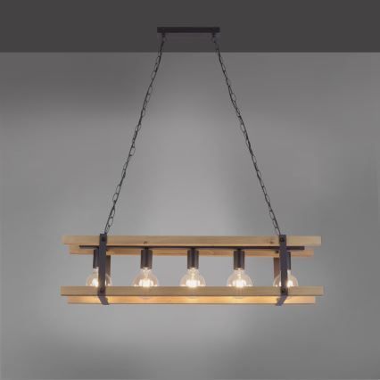 Leuchten Direkt 15685-79 - Luster na reťazi EDITH 5xE27/60W/230V borovica