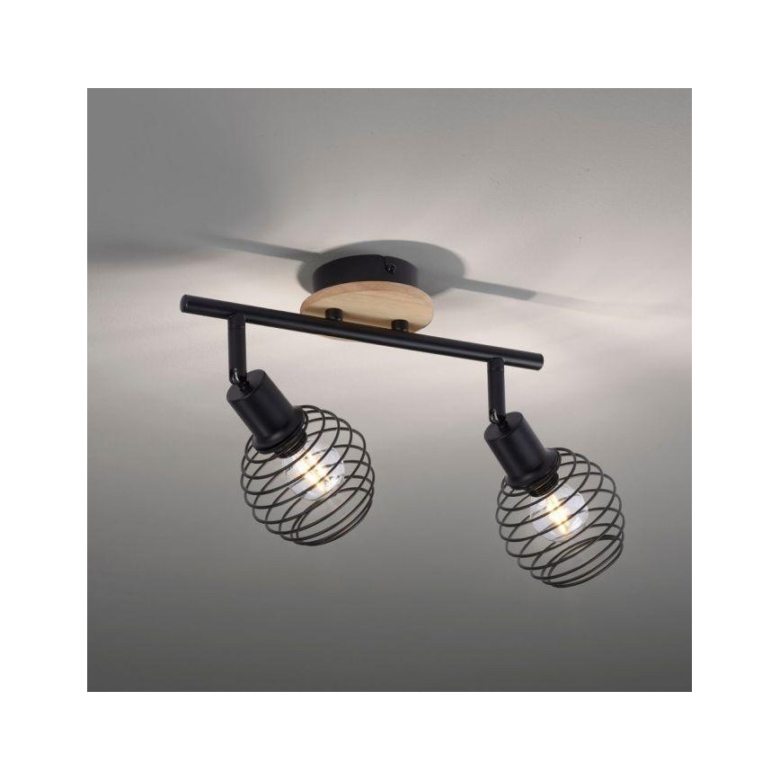 Leuchten Direkt 15922-79 - Bodové svietidlo EUGEN 2xE14/40W/230V dub