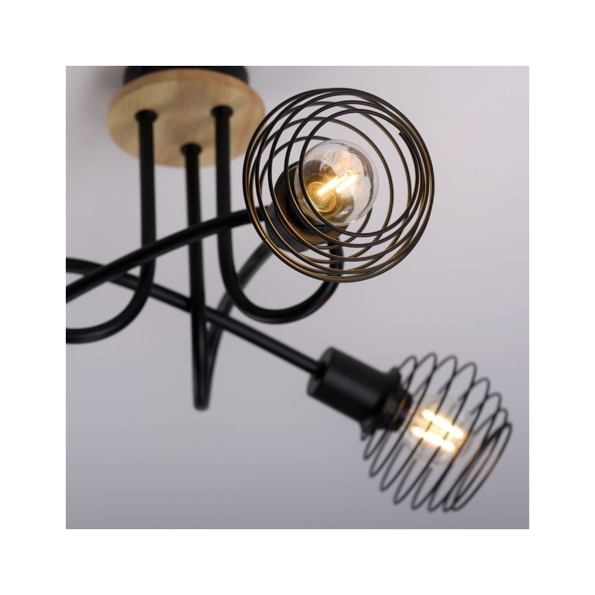 Leuchten Direkt 15923-79 - Prisadený luster EUGEN 3xE14/40W/230V dub
