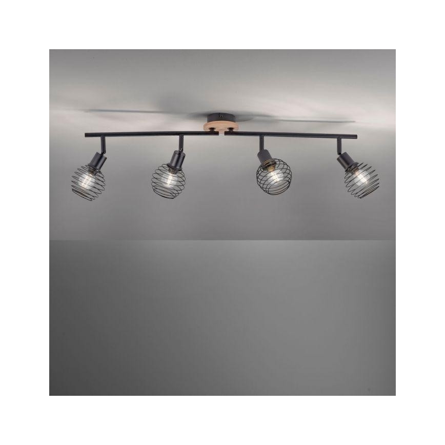 Leuchten Direkt 15924-79 - Bodové svietidlo EUGEN 4xE14/40W/230V dub