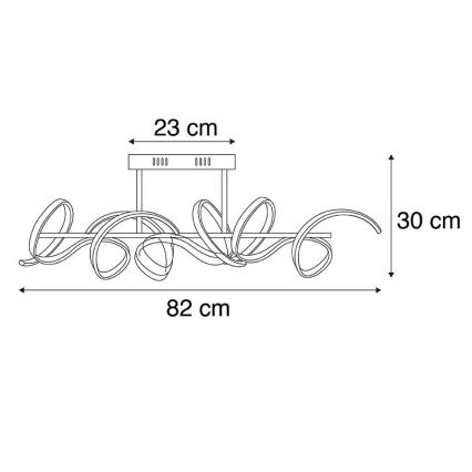 Leuchten Direkt 19032-21 - LED  Stmievateľný prisadený luster CURLS LED/25,8W/230V