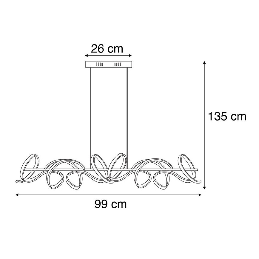 Leuchten Direkt 19033-21 - LED Stmievateľný luster na lanku CURLS LED/40,8W/230V