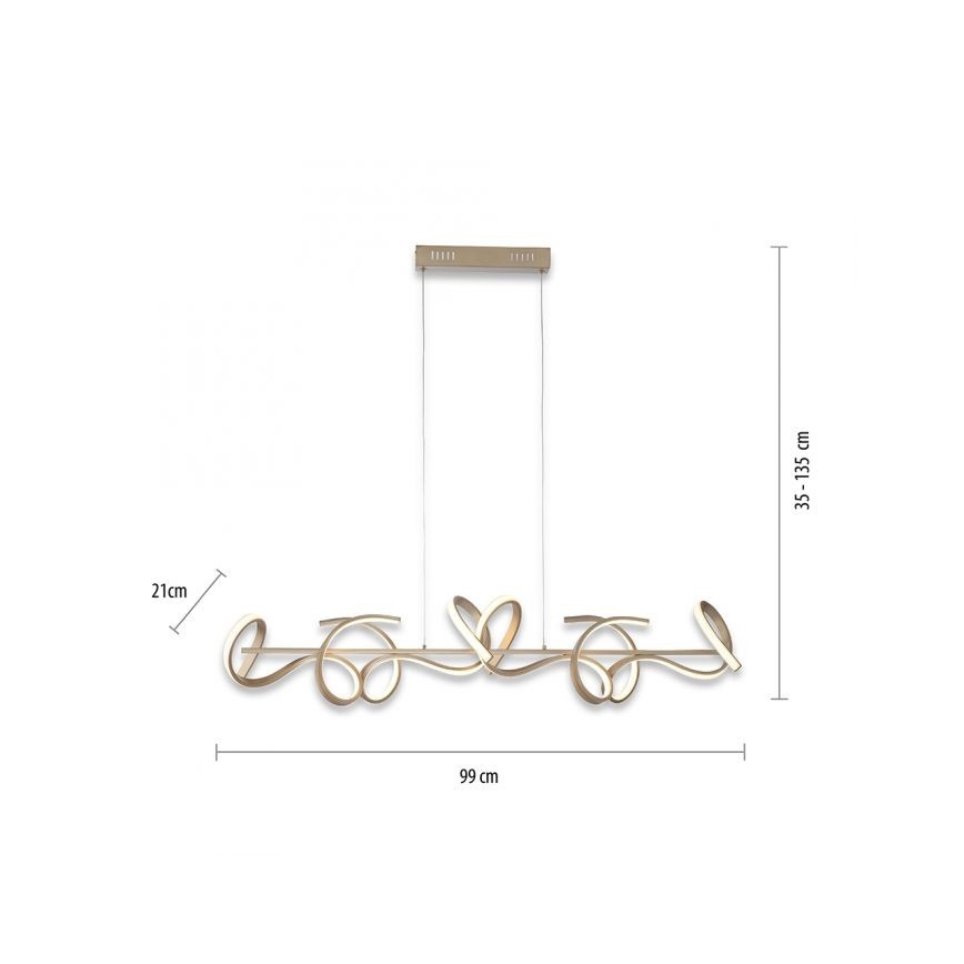 Leuchten Direkt 19033-60 - LED Stmievateľný luster na lanku CURLS LED/40,8W/230V