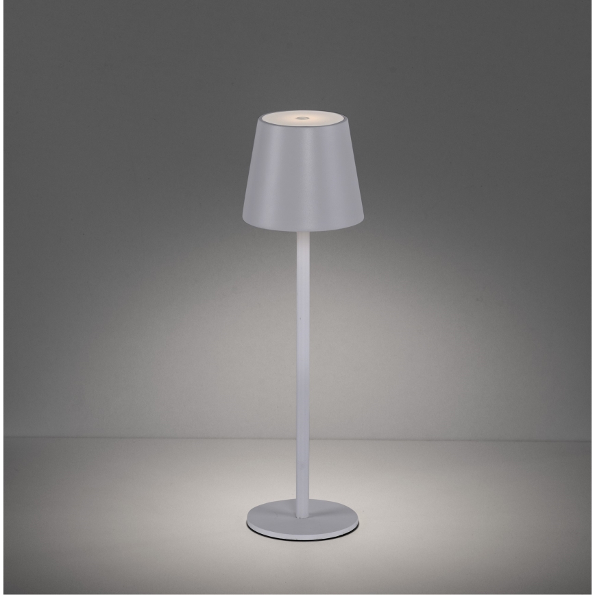 Leuchten Direkt 19250-16 - LED Vonkajšia stmievateľná nabíjacia stolná lampa EURIA LED/3W/5V 2600 mAh IP54 biela