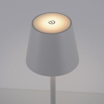 Leuchten Direkt 19250-16 - LED Vonkajšia stmievateľná nabíjacia stolná lampa EURIA LED/3W/5V 2600 mAh IP54 biela