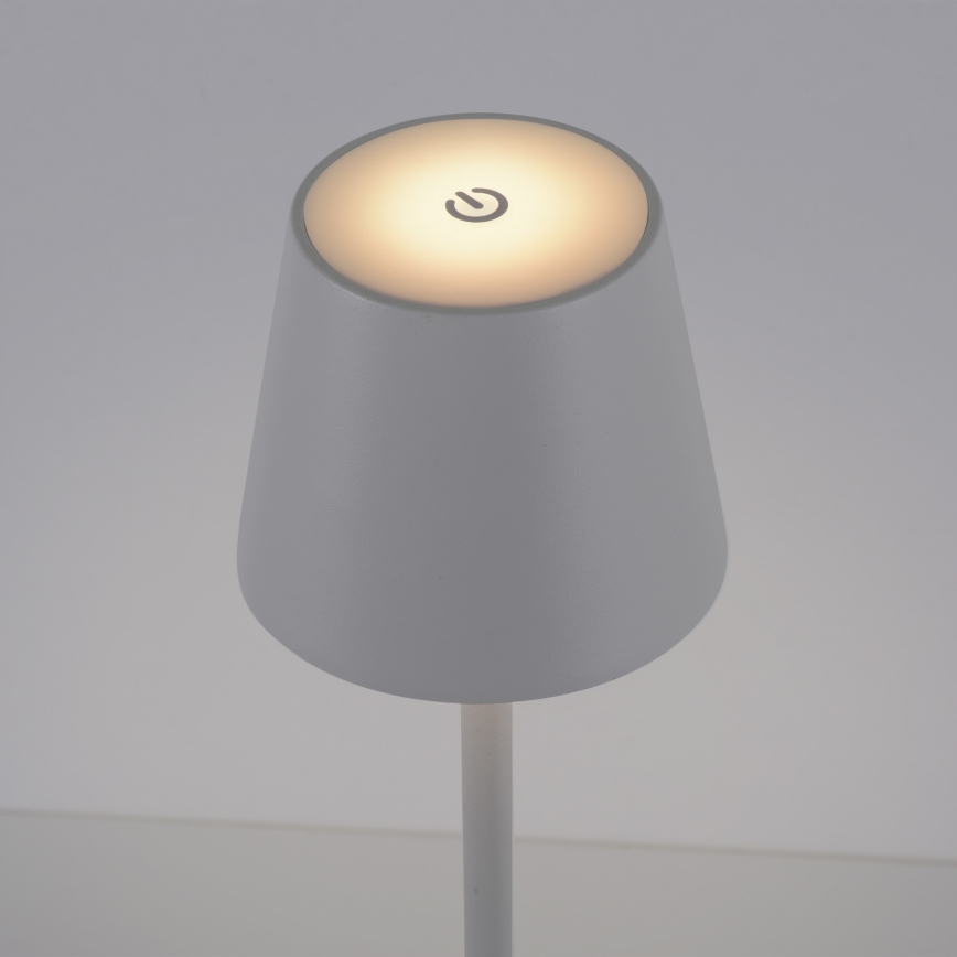 Leuchten Direkt 19250-16 - LED Vonkajšia stmievateľná nabíjacia stolná lampa EURIA LED/3W/5V 2600 mAh IP54 biela