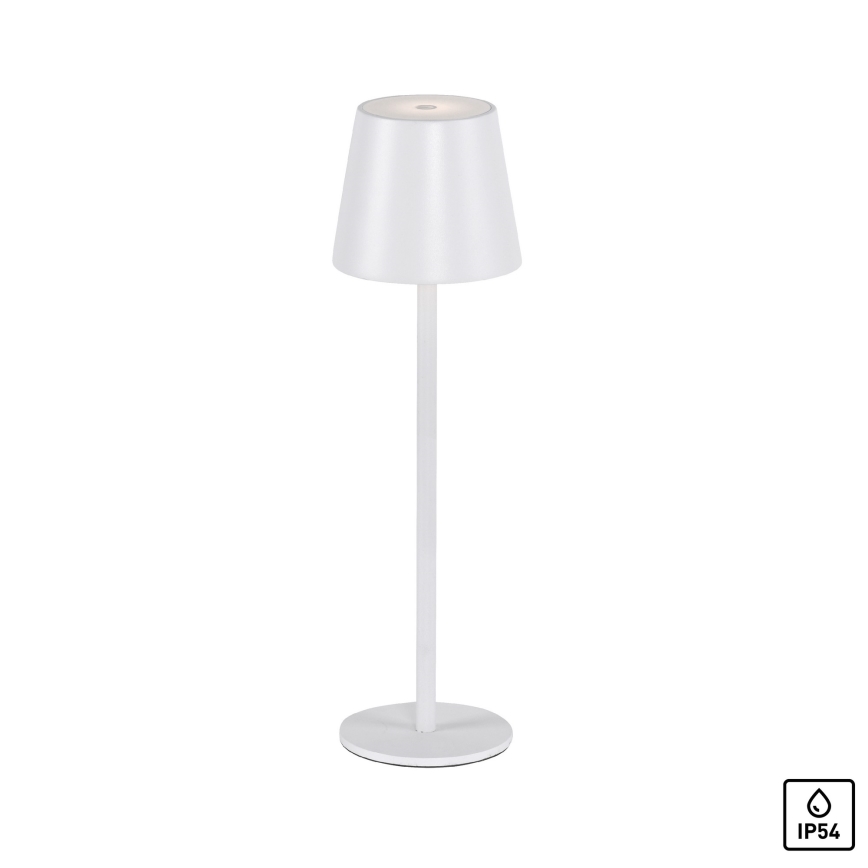 Leuchten Direkt 19250-16 - LED Vonkajšia stmievateľná nabíjacia stolná lampa EURIA LED/3W/5V 2600 mAh IP54 biela