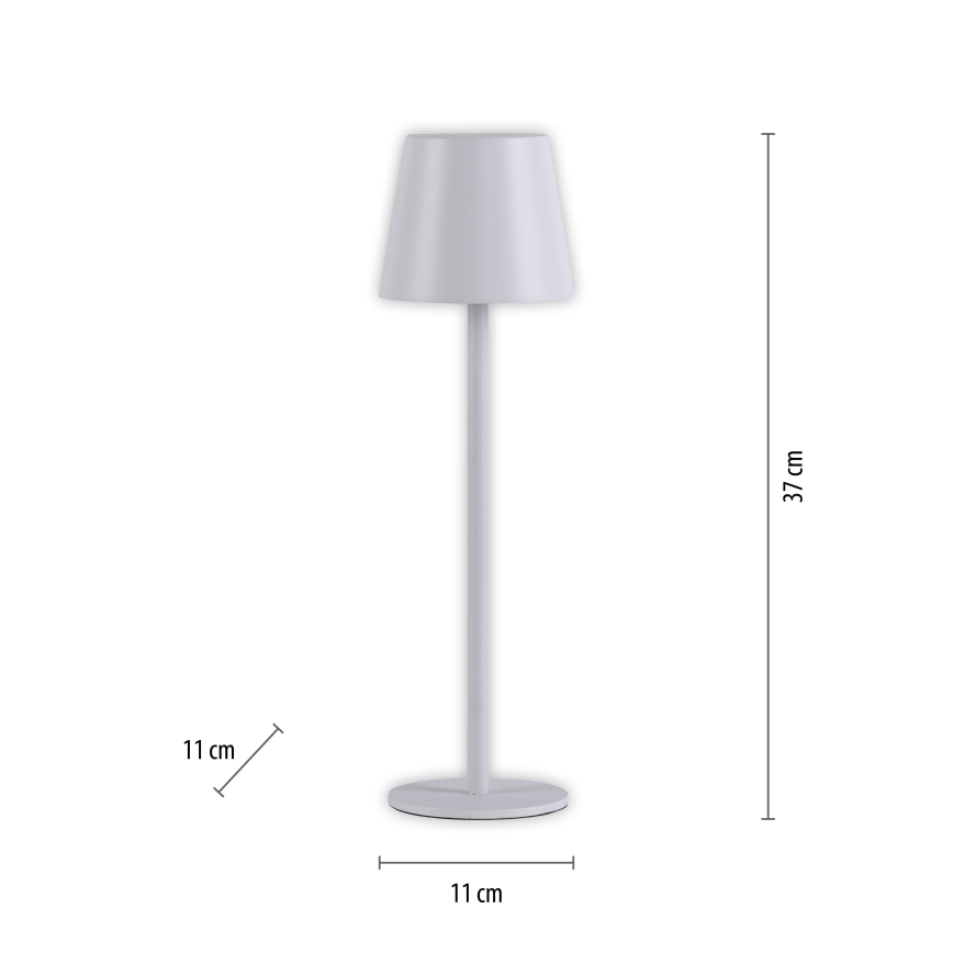 Leuchten Direkt 19250-16 - LED Vonkajšia stmievateľná nabíjacia stolná lampa EURIA LED/3W/5V 2600 mAh IP54 biela