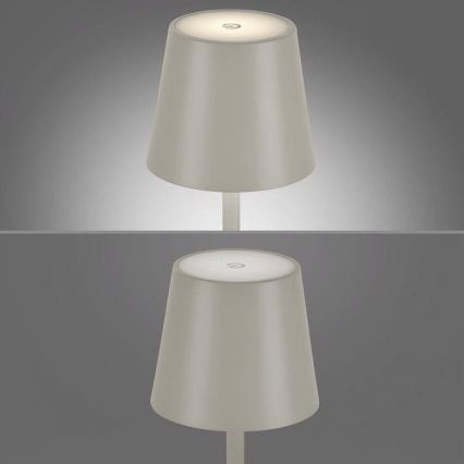 Leuchten Direkt 19250-40 - LED Vonkajšia stmievateľná nabíjacia stolná lampa EURIA LED/3W/5V 2600 mAh IP54 šedá