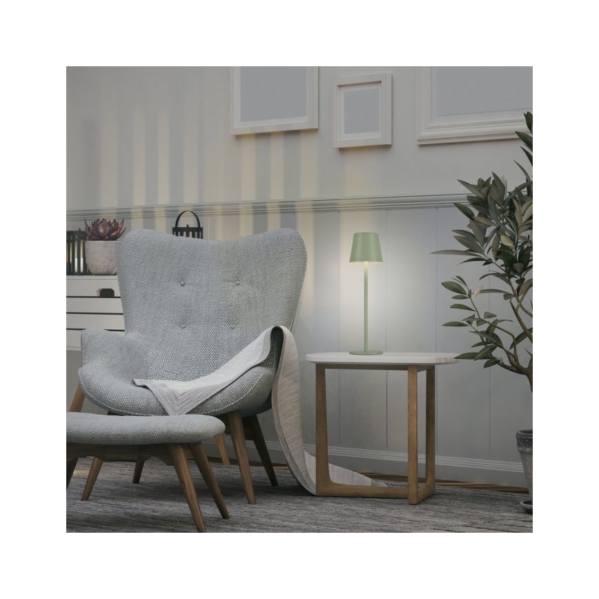 Leuchten Direkt 19250-43 - LED Vonkajšia stmievateľná nabíjacia stolná lampa EURIA LED/3W/5V IP54 zelená