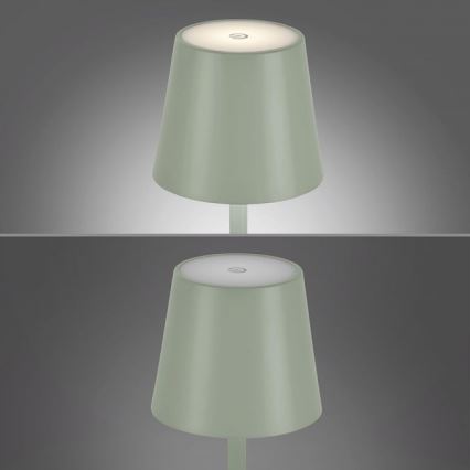 Leuchten Direkt 19250-43 - LED Vonkajšia stmievateľná nabíjacia stolná lampa EURIA LED/3W/5V IP54 zelená