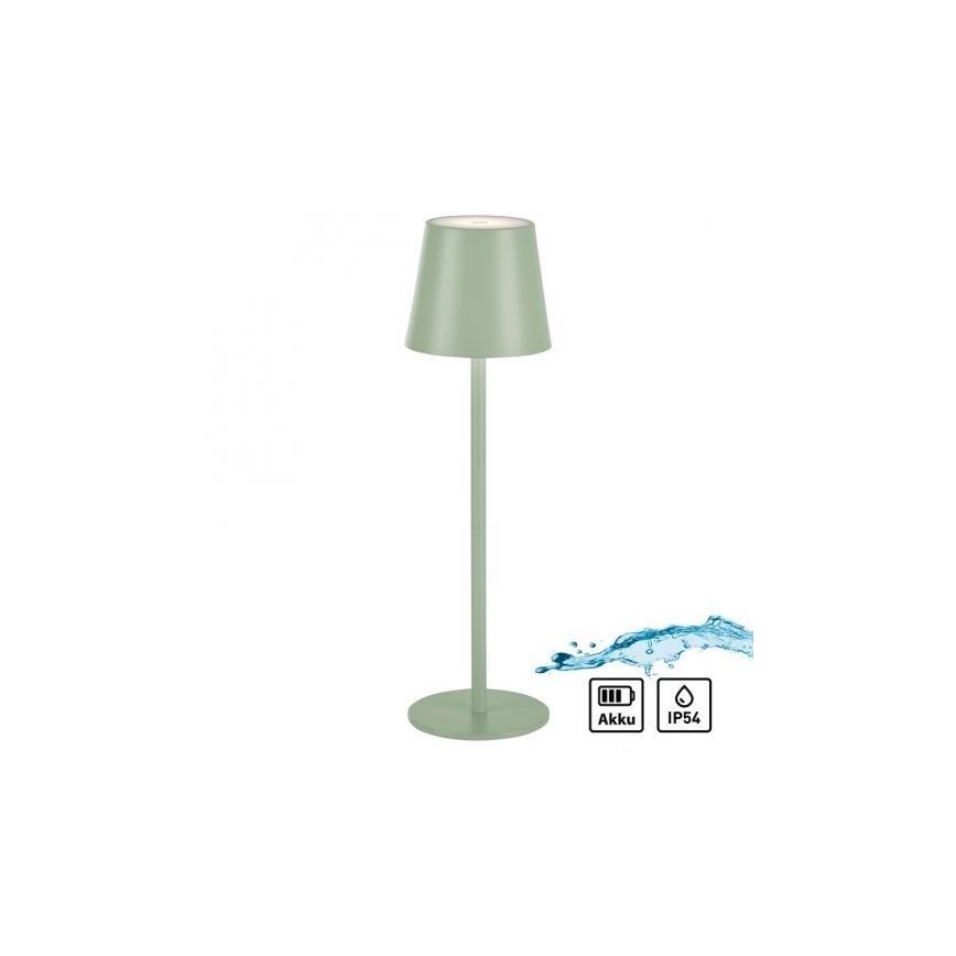 Leuchten Direkt 19250-43 - LED Vonkajšia stmievateľná nabíjacia stolná lampa EURIA LED/3W/5V IP54 zelená