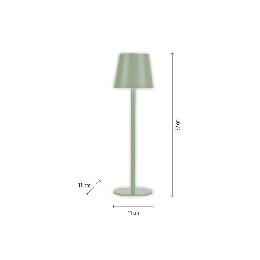 Leuchten Direkt 19250-43 - LED Vonkajšia stmievateľná nabíjacia stolná lampa EURIA LED/3W/5V IP54 zelená