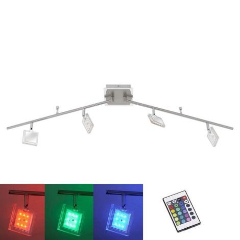 Leuchten Direkt 8644-17 - LED RGB Bodové svietidlo DAAN 4xLED/3,7W/230V + diaľkové ovládanie