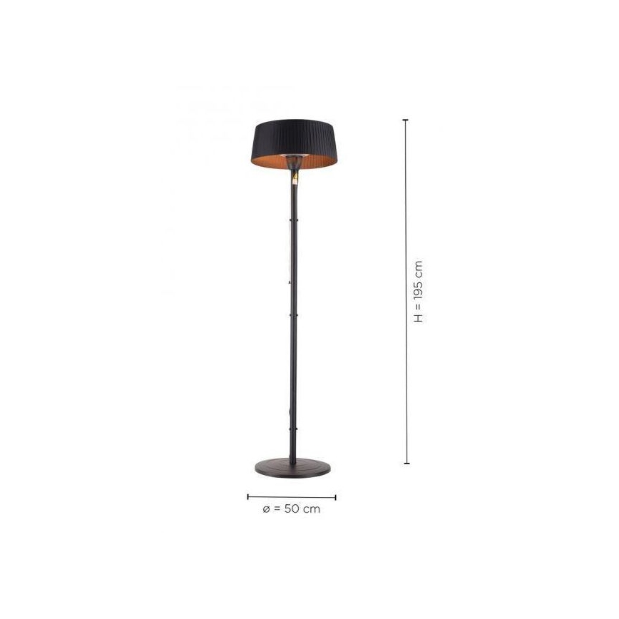 Leuchten Direkt 99507-18 - Vonkajšie vykurovacie teleso GLOW 1500W/230V 1,95 m IP44 čierna