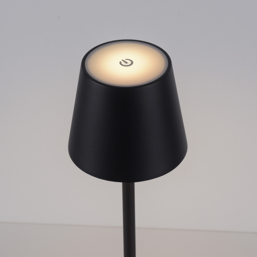 Leuchten Direkt 19250-18 - LED Vonkajšia stmievateľná nabíjacia stolná lampa EURIA LED/3W/5V 2600 mAh IP54 čierna